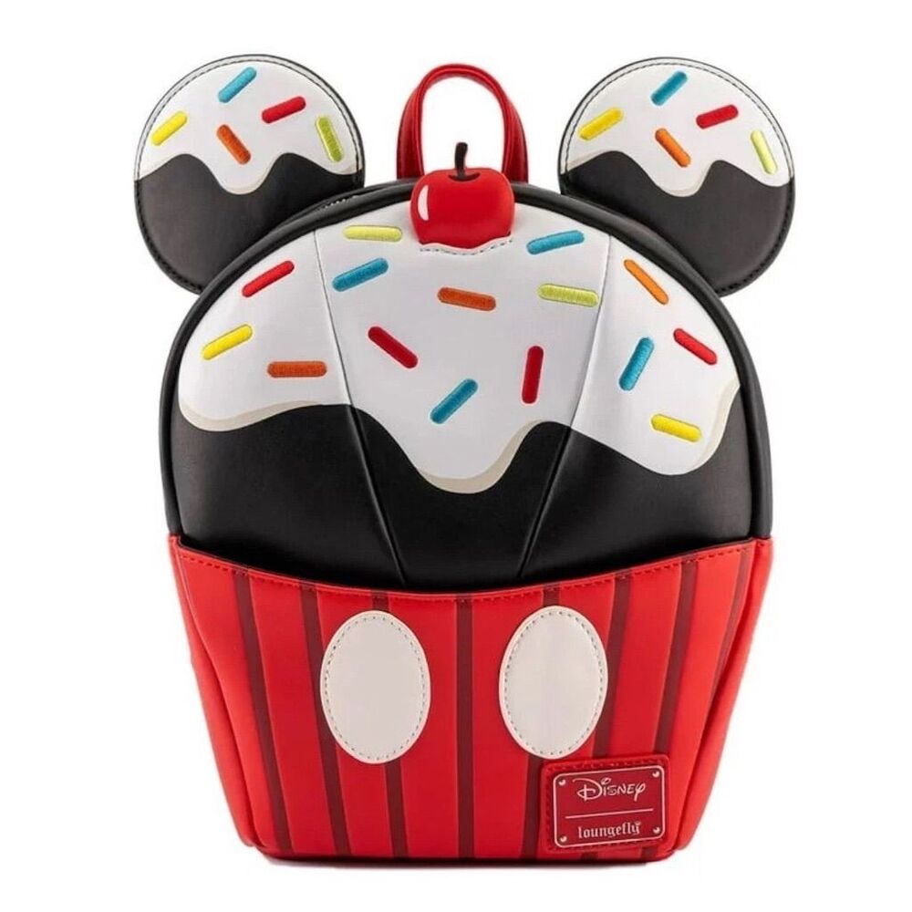 Loungefly Disney Mickey Mouse Sprinkle Cupcake Mini Backpack Limited Edition NEW
